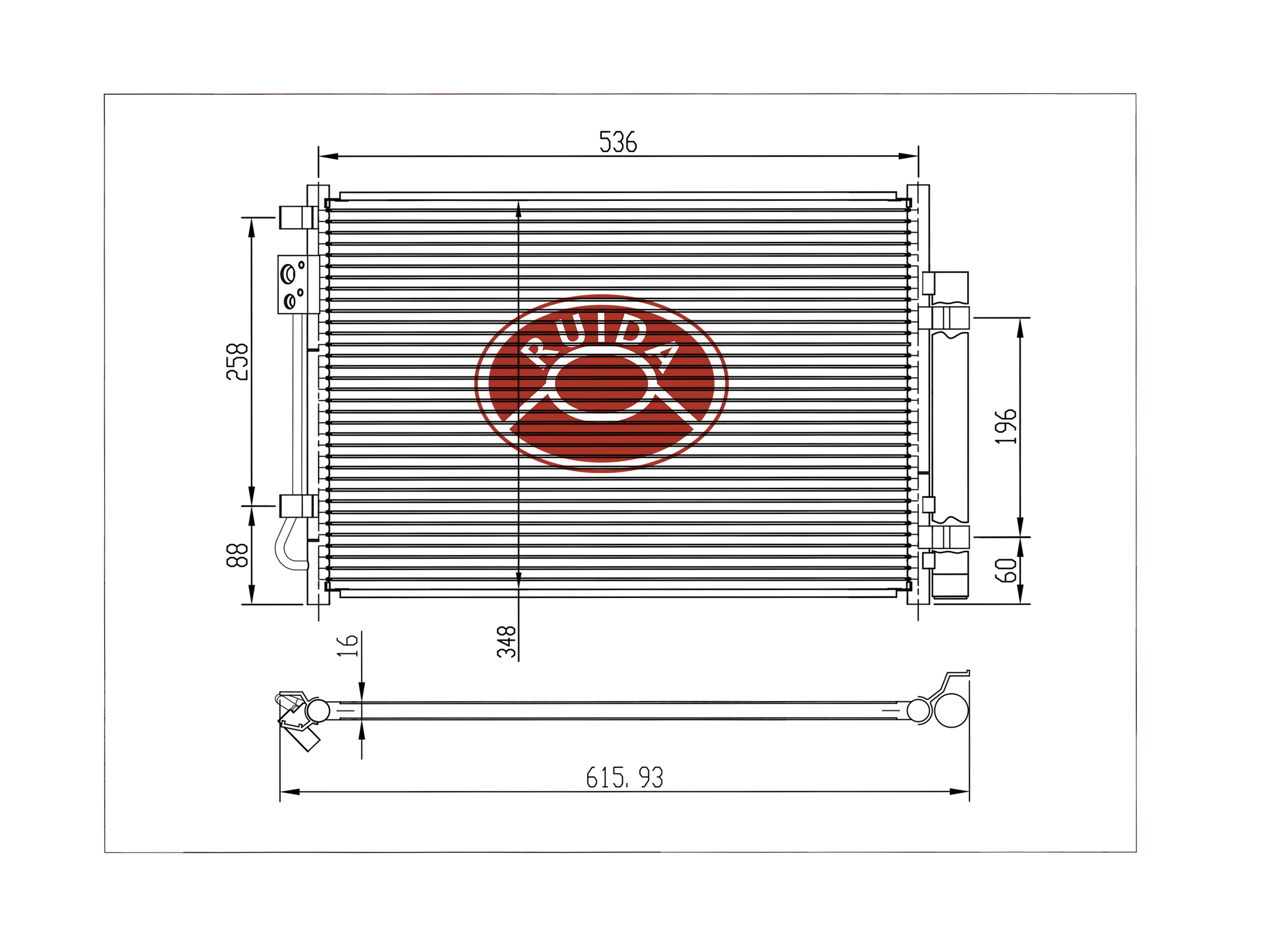 Dibujo del condensador de CA del coche DPI4044