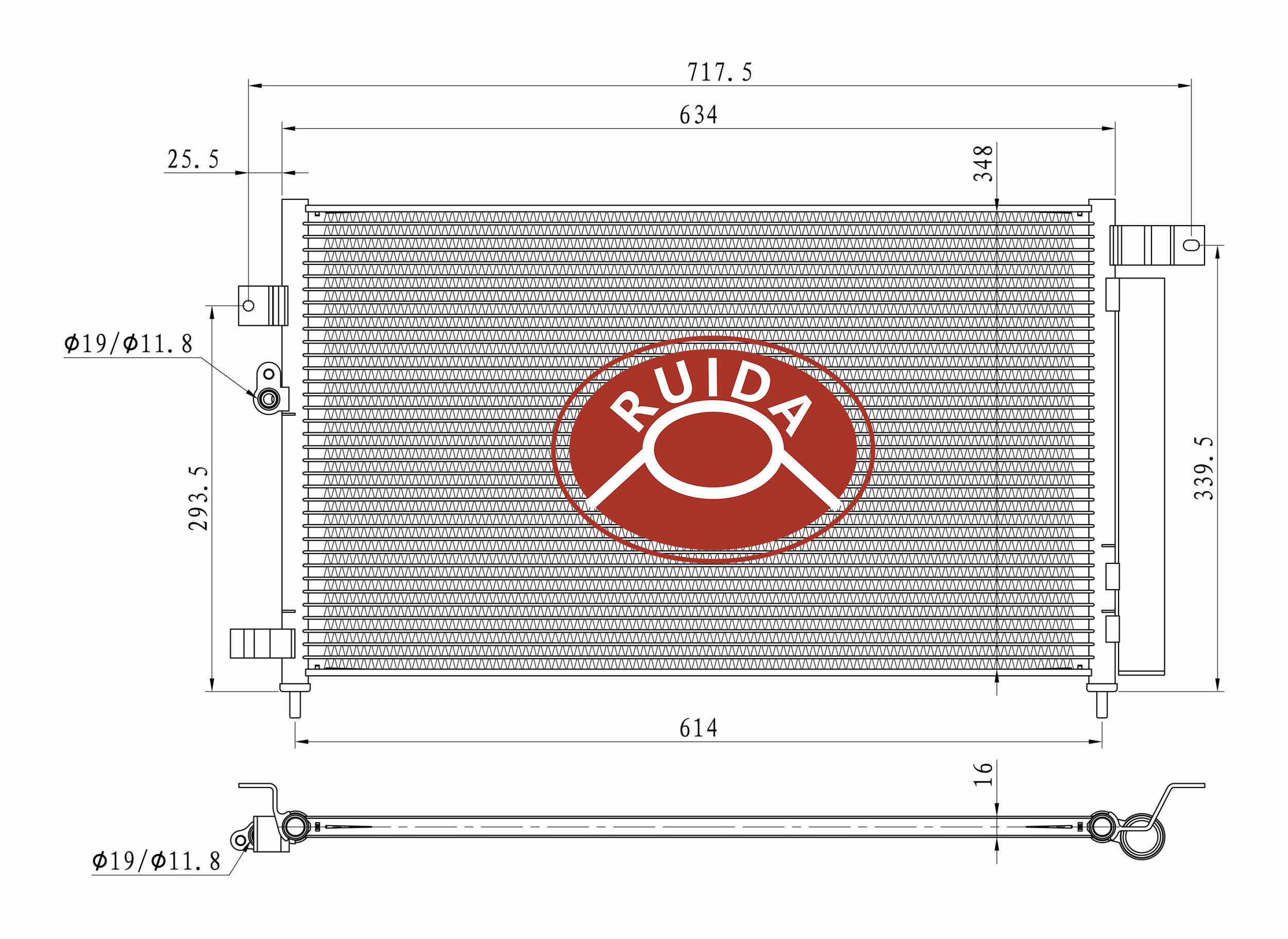 Dibujo del condensador de CA automático OE9046076