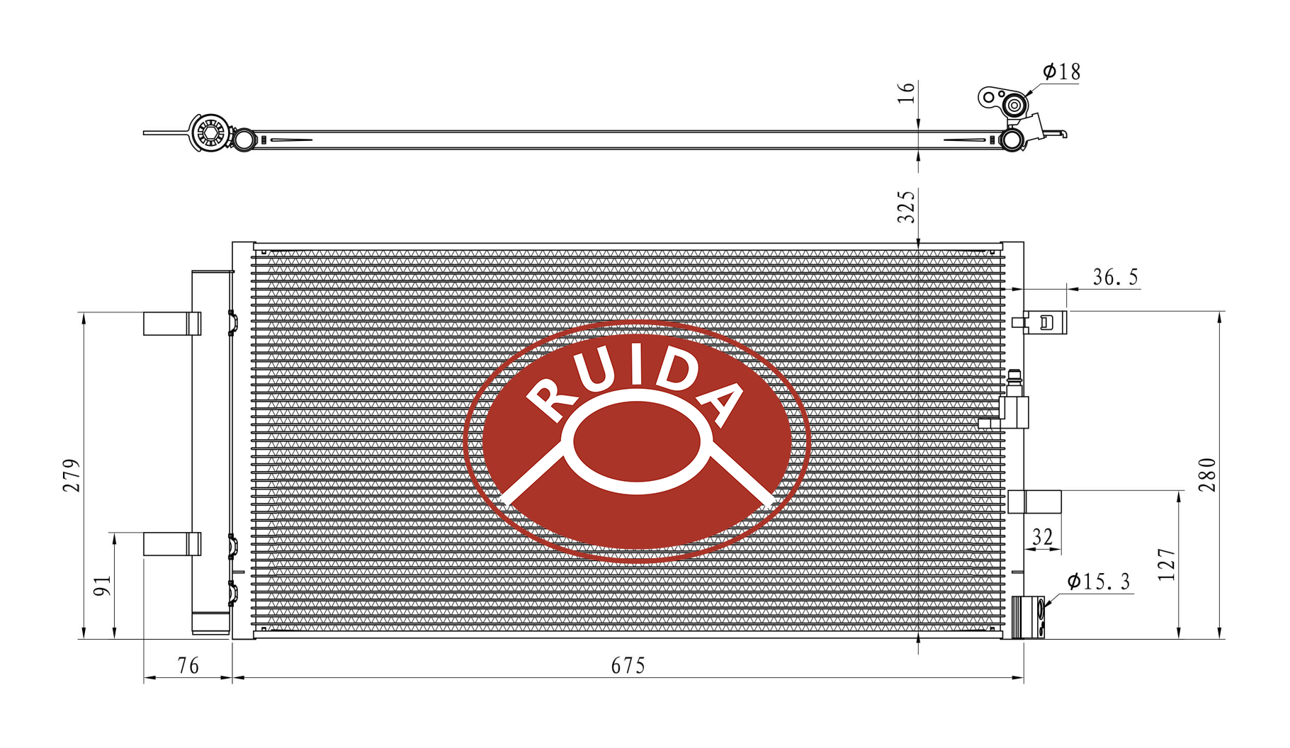 DPI30010, DPI4281, DPI30058, condensador de aire acondicionado para automóvil