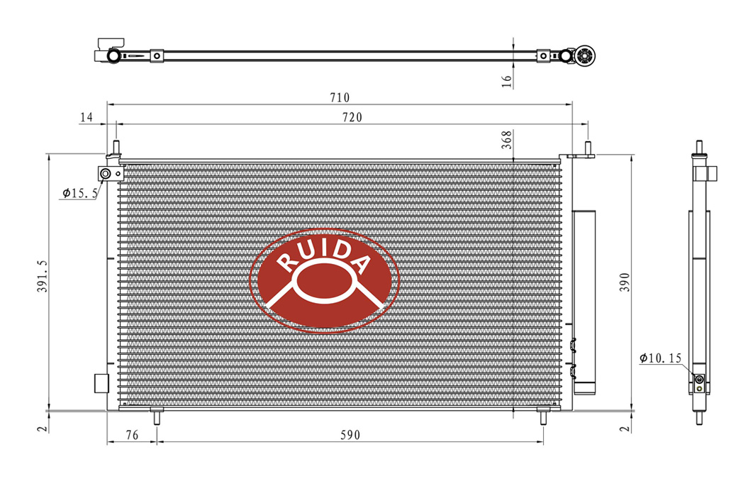 OE80110S9A013 Dibujo del condensador Honda