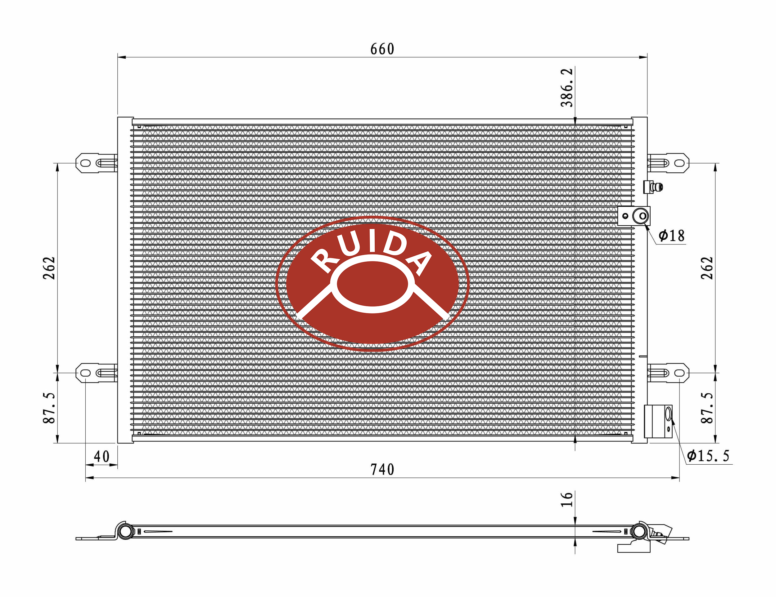 Condensador universal de CA para coche DPI3424 