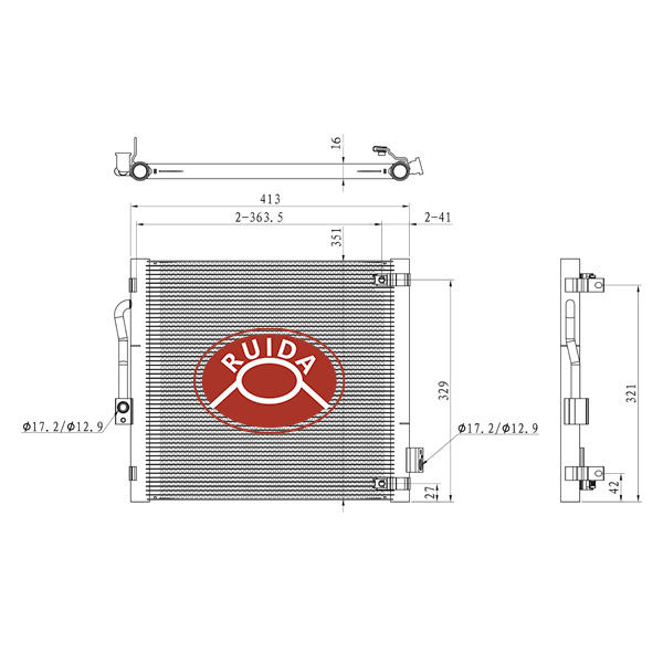 Dibujo del condensador izquierdo OE 600761000B