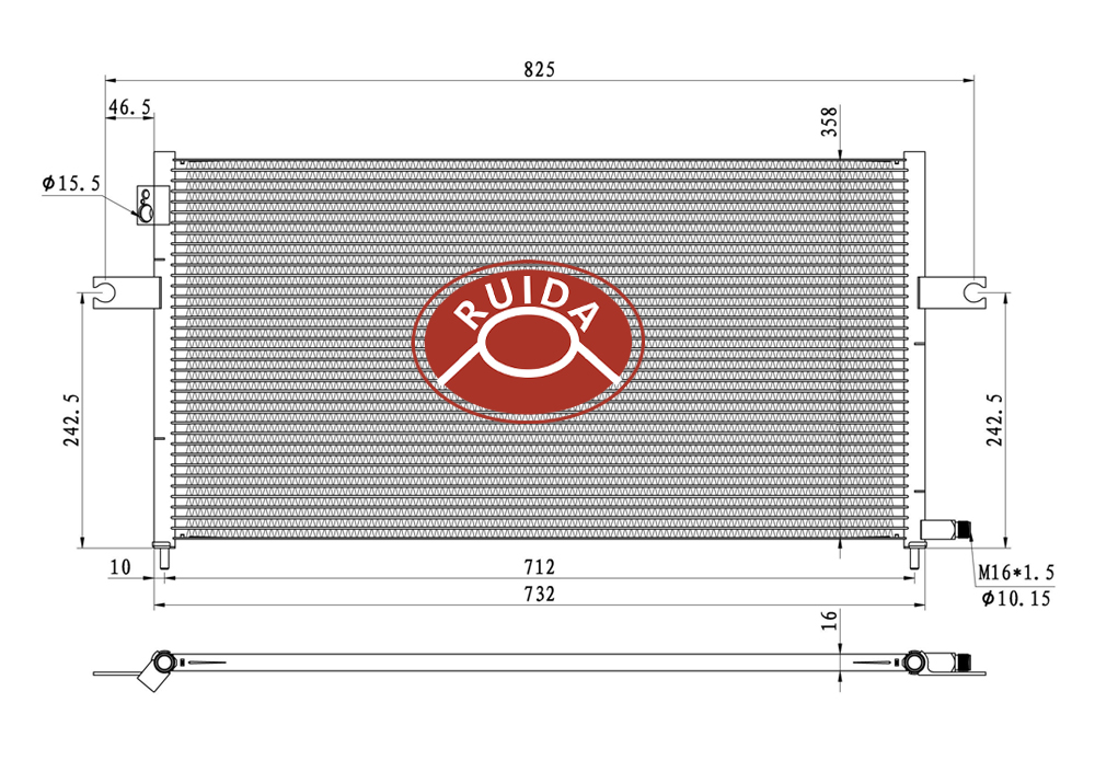 Dibujo del condensador OE 92110VK600